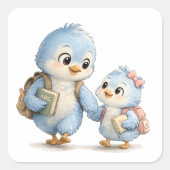 Vogelbroers en -zusters Vierkante Sticker (Voorkant)