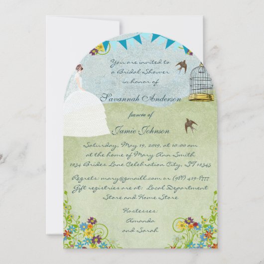 Vogelbundeltuiningsuitnodigingen Kaart (Voorkant)