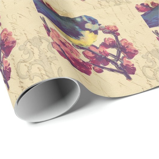  vogelcollage cadeaupapier (Rol Hoek)