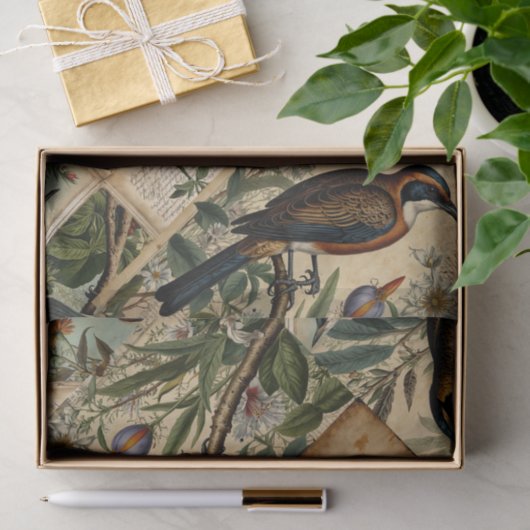  vogelcollage tissuepapier (Geschenk)