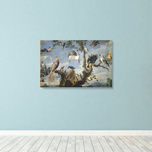 Vogelconcert van Frans Snijders Canvas Afdruk (Insitu (Houten vloer))