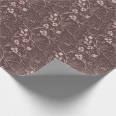 Vogelcontour in bruin op bruine achtergrond cadeaupapier (Hoek)