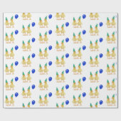 Vogeldag Eenden met een blauwe ballon Cadeaupapier (Vlak)