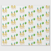 Vogeldag Eenden met groene ballon Cadeaupapier (Vlak)