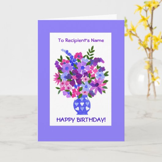  vogeldag Kaart - Bouquet (Gele Bloem)