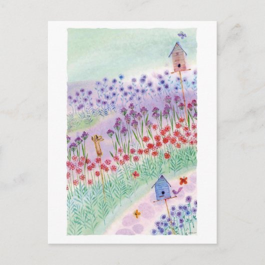 vogeldame briefkaart (Voorkant)