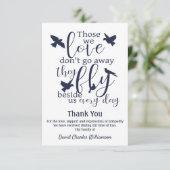 Vogeldank je begrafenis, naast ons medeleven bedankkaart (Staand voorkant)