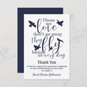 Vogeldank je begrafenis, naast ons medeleven bedankkaart