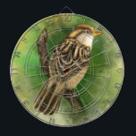 vogeldartbord dartbord<br><div class="desc">Mooie Schattigee Bird Little Sparrow Dartboards - MINNED Schilderij</div>
