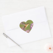 Vogeldieren en wilde bloemen hart sticker (Envelop)