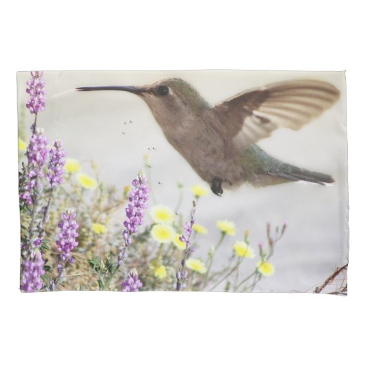 Vogeldieren en wilde bloemen kussensloop (Voorkant)