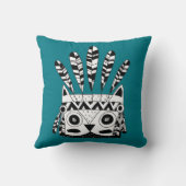 Vogeldieren Zwart Witte Tribale Owl Sierkussen (Achterkant)