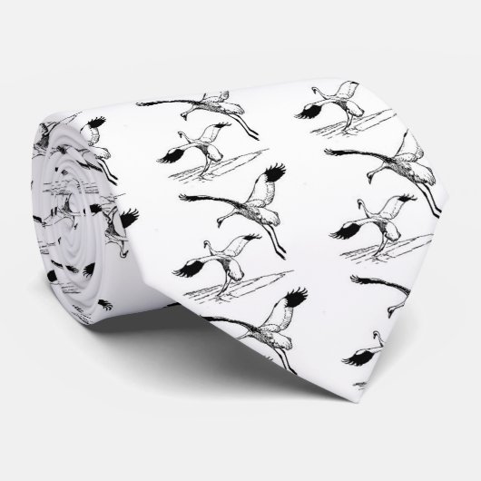 Vogeldraan, vogel / kraan voor het hele dier ... stropdas (Opgerold)