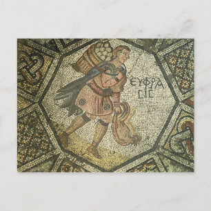 Vogeldragende kippen en een korf eieren briefkaart