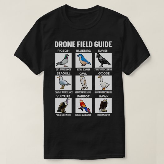 Vogeldrone Field Guide they Arenu2019t grappig bee T-shirt (Design voorkant)