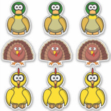 Vogeleend, kalkoen, kip Cartoon