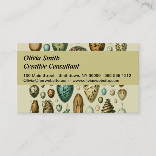  vogeleieren Franse viseieren Visitekaartje (Voorkant)