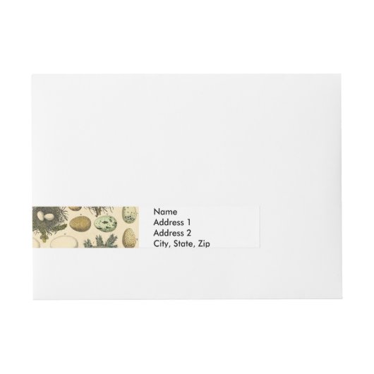  vogeleieren met nestkunst adreslabel wikkel (Voorkant)