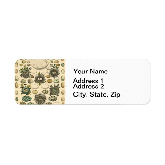 vogeleieren met nestkunst etiket (Voorkant)