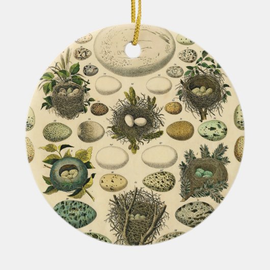  vogeleieren met nestkunst keramisch ornament (Voorkant)