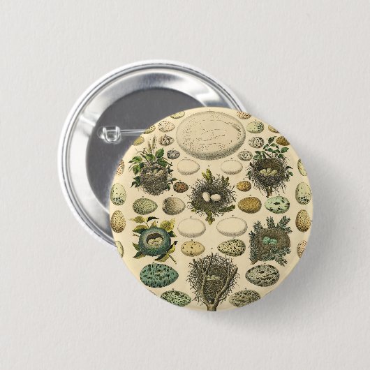  vogeleieren met nestkunst ronde button 5,7 cm (Voorkant /achterkant)