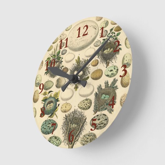  vogeleieren met nestkunst ronde klok (Hoek)