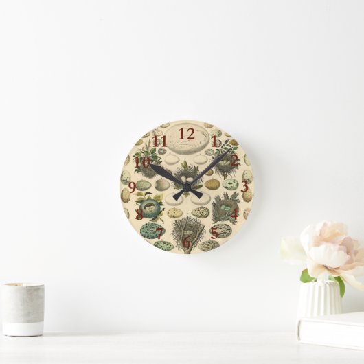 vogeleieren met nestkunst ronde klok (Huis)