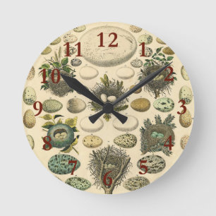 vogeleieren met nestkunst ronde klok