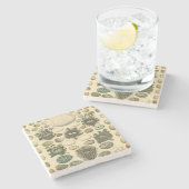  vogeleieren met nestkunst stenen onderzetter (Zijkant)