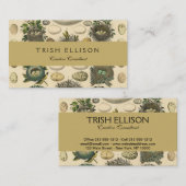  vogeleieren met nestkunst visitekaartje (Voorkant / Achterkant)