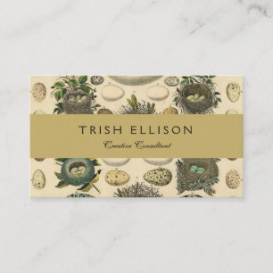  vogeleieren met nestkunst visitekaartje