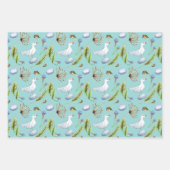 Vogelen- en Korenbloem Lente Buiten Bruidsbruiloft Inpakpapier Vel (Voorkant 3)