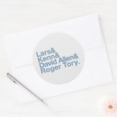 Vogelende legendes ronde sticker (Envelop)