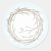 Vogelenvelopzegels Ronde Sticker (Voorkant)