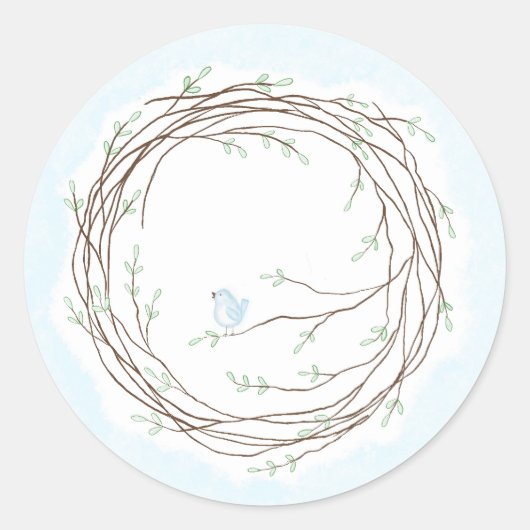 Vogelenvelopzegels Ronde Sticker (Voorkant)