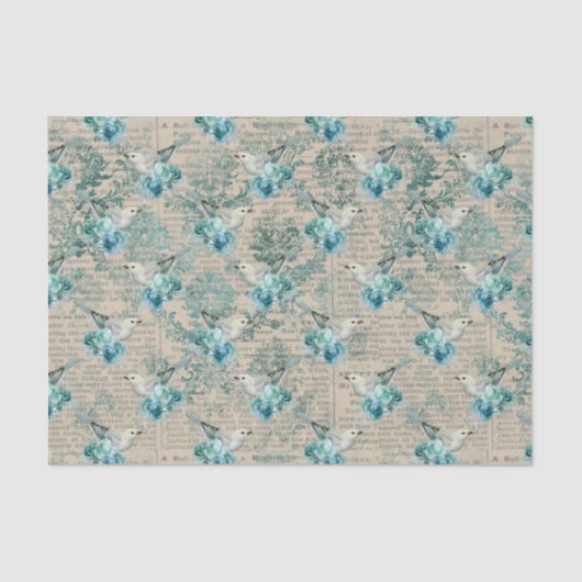  vogelephemera Afneembaar weefselpapier Tissuepapier (Voorkant)