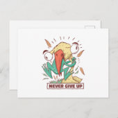 Vogeletende kikker Nooit opgeven Briefkaart (Voorkant / Achterkant)