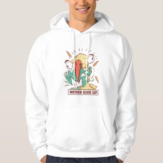 Vogeletende kikker Nooit opgeven Hoodie (Voorkant)