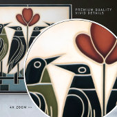 Vogelfamilie Mackintosh Art Deco Nouveau Wanddecor Tegeltje