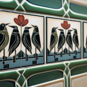 Vogelfamilie Mackintosh Art Deco Nouveau Wanddecor Tegeltje