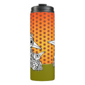 Vogelfamilie & Polka Dots Thermosbeker (Voorkant)