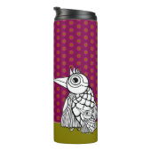 Vogelfamilie & Polka Dots Thermosbeker (Geroteerd rechts)