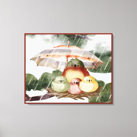 Vogelfamilie | Schuif vanaf de Storm Canvas Print (Voorkant)