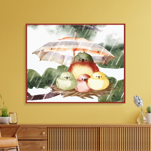 Vogelfamilie | Schuif vanaf de Storm Canvas Print (Insitu (Woonkamer))
