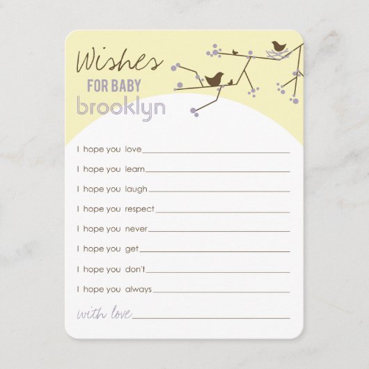 Vogelfamilie wenst Baby game Kaart (Voorkant)