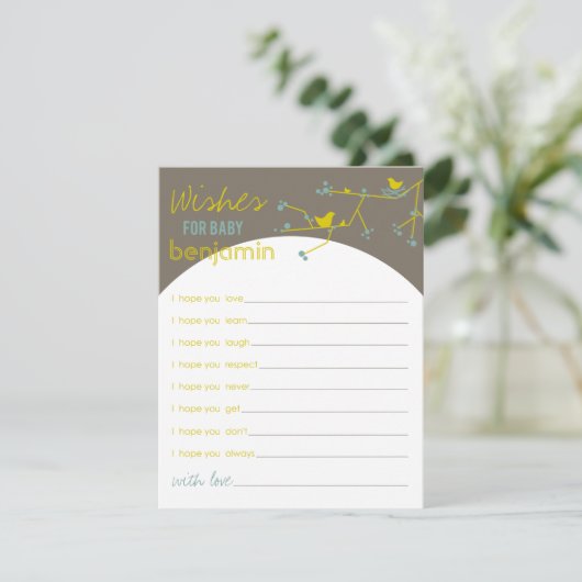 Vogelfamilie wenst Baby game Kaart (Staand voorkant)