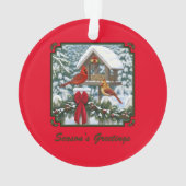 Vogelfeeder en kerstgarnalen ornament (achterkant)