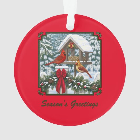 Vogelfeeder en kerstgarnalen ornament (achterkant)