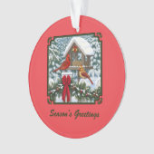 Vogelfeeder en kerstgarnalen ornament (voorkant)