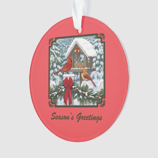 Vogelfeeder en kerstgarnalen ornament (voorkant)